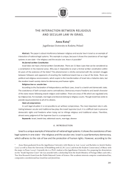 THE INTERACTION BETWEEN RELIGIOUS AND SECULAR LAW