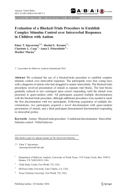 Evaluation of a Blocked-Trials Procedure to Establish Complex