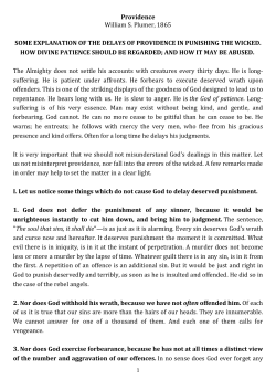 Providence William S. Plumer, 1865 SOME EXPLANATION OF THE