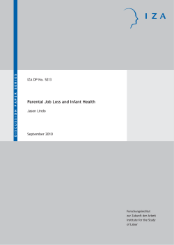 Parental Job Loss and Infant Health