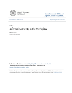 Informal Authority in the Workplace - DigitalCommons@ILR