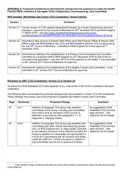 APPENDIX A: Proposed Constitutional Amendments arising from the