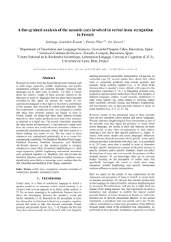 A fine-grained analysis of the acoustic cues involved in verbal irony