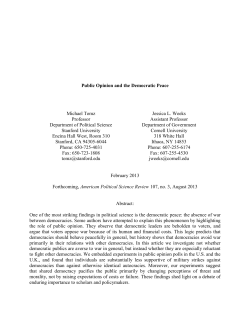Democratic Peace - Stanford University