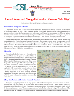 United States and Mongolia Conduct Exercise Gobi Wolf