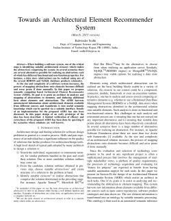 Towards an Architectural Element Recommender System