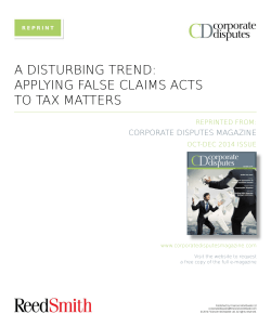 a disturbing trend: applying false claims acts to tax