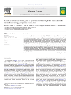 Mass fractionation of noble gases in synthetic methane hydrate