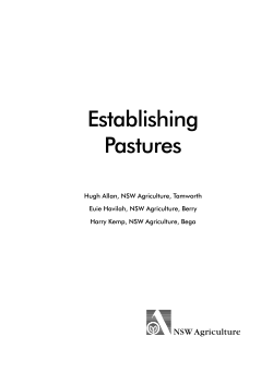 Establishing pastures - NSW Department of Primary Industries