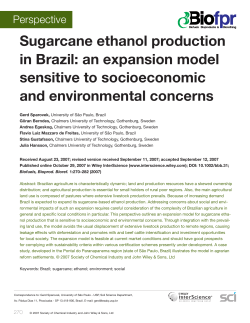 Sugarcane ethanol production in Brazil: an expansion model