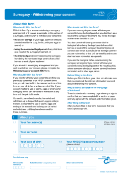 Surrogacy - Withdrawing your consent