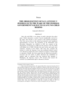 The Obsolescence of San Antonio v. Rodriguez in the Wake of the