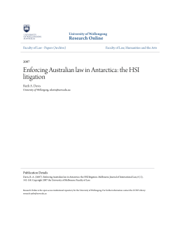 Enforcing Australian law in Antarctica: the HSI