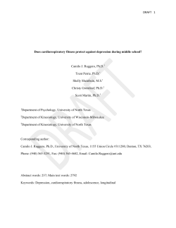 Does cardiorespiratory fitness protect against depression