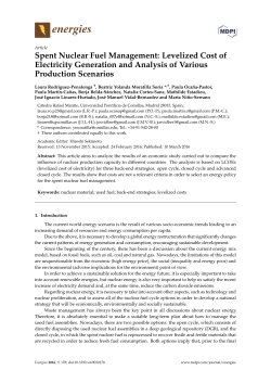 Spent Nuclear Fuel Management: Levelized Cost of Electricity