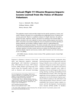 Swissair Flight 111 Disaster Response Impacts