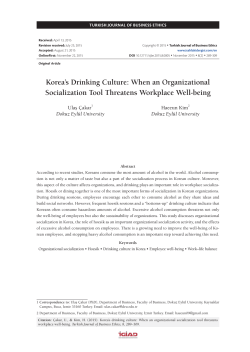 Korea`s Drinking Culture: When an Organizational Socialization Tool