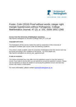 Proof without words: integer right triangle hypotenuses without