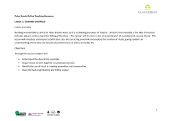 Peter Brook online resource Part 4 lesson 1