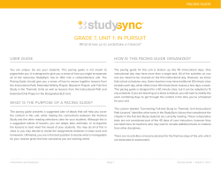 GRADE 7, UNIT 1: IN PURSUIT