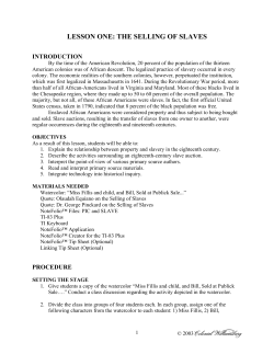LESSON ONE: The Selling of Slaves - TI Education
