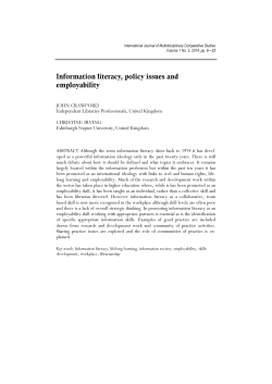 Information literacy, policy issues and employability