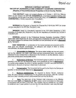 SERVICES CONTRACT BETWEEN THE CITY OF JACKSONVILLE