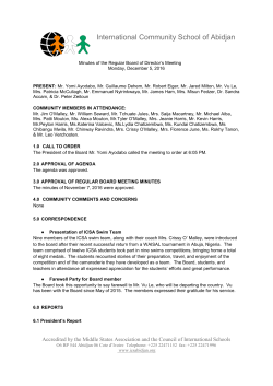 Minutes of December 5, 2016 - International Community School of