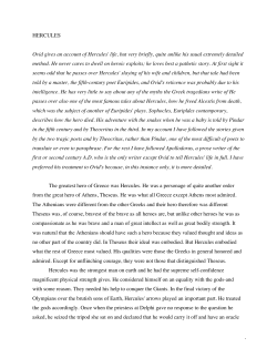 1 HERCULES Ovid gives an account of Hercules` life, but very briefly