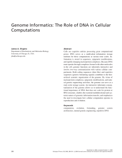 Shapiro JA. 2006. Genome informatics: The role of DNA in cellular