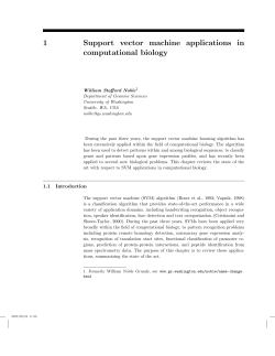 1 Support vector machine applications in