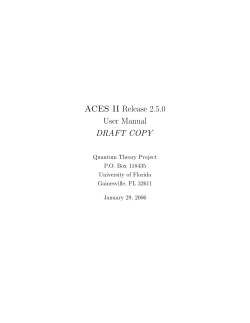 ACES II User manual version 2.7.0