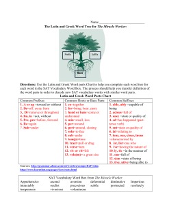 Directions: Use the Latin and Greek Word