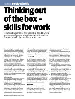 Feature Transferable skills - Royal Society of Chemistry