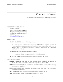 curriculum vitae - Earth Observatory of Singapore