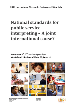 National standards for public service interpreting &ndash; A