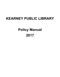 KEARNEY PUBLIC LIBRARY Policy Manual