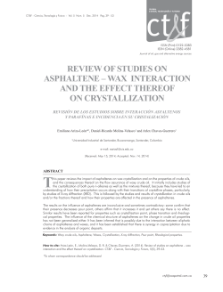 REVIEW OF STUDIES ON ASPHALTENE &ndash; WAX INTERACTION