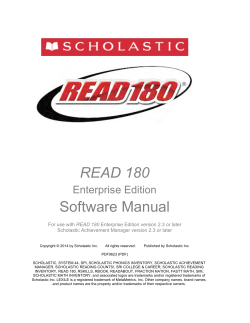 READ 180 Software Manual