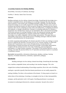 Building ontologies involves taking a domain knowledge, formali