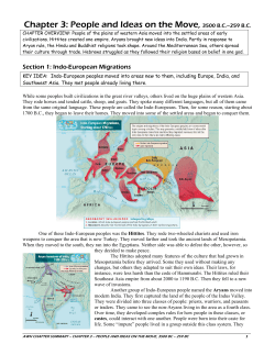 Section 1: Indo-European Migrations