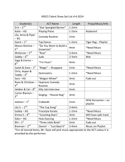 MDCS Talent Show Set List 4-4-2014 Student(s) ACT Name Length