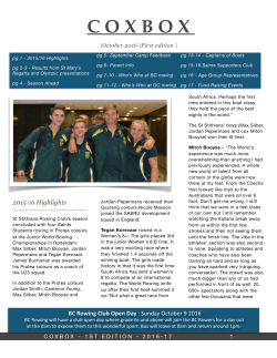 1st Edition of The CoxBox 2016