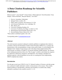 A Data Citation Roadmap for Scientific Publishers