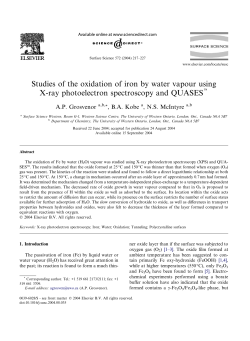 Studies of the oxidation of iron by water vapour using X