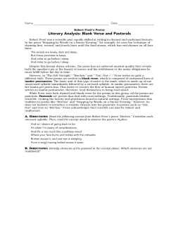Literary Analysis: Blank Verse and Pastorals