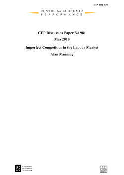 Imperfect Competition in the Labour Market