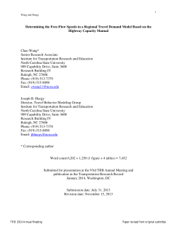 Determining the Free-Flow Speeds in a Regional Travel Demand