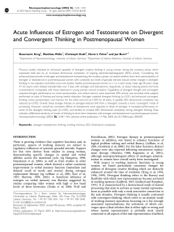 Acute Influences of Estrogen and Testosterone on Divergent and