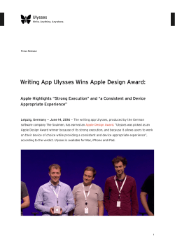 Writing App Ulysses Wins Apple Design Award: